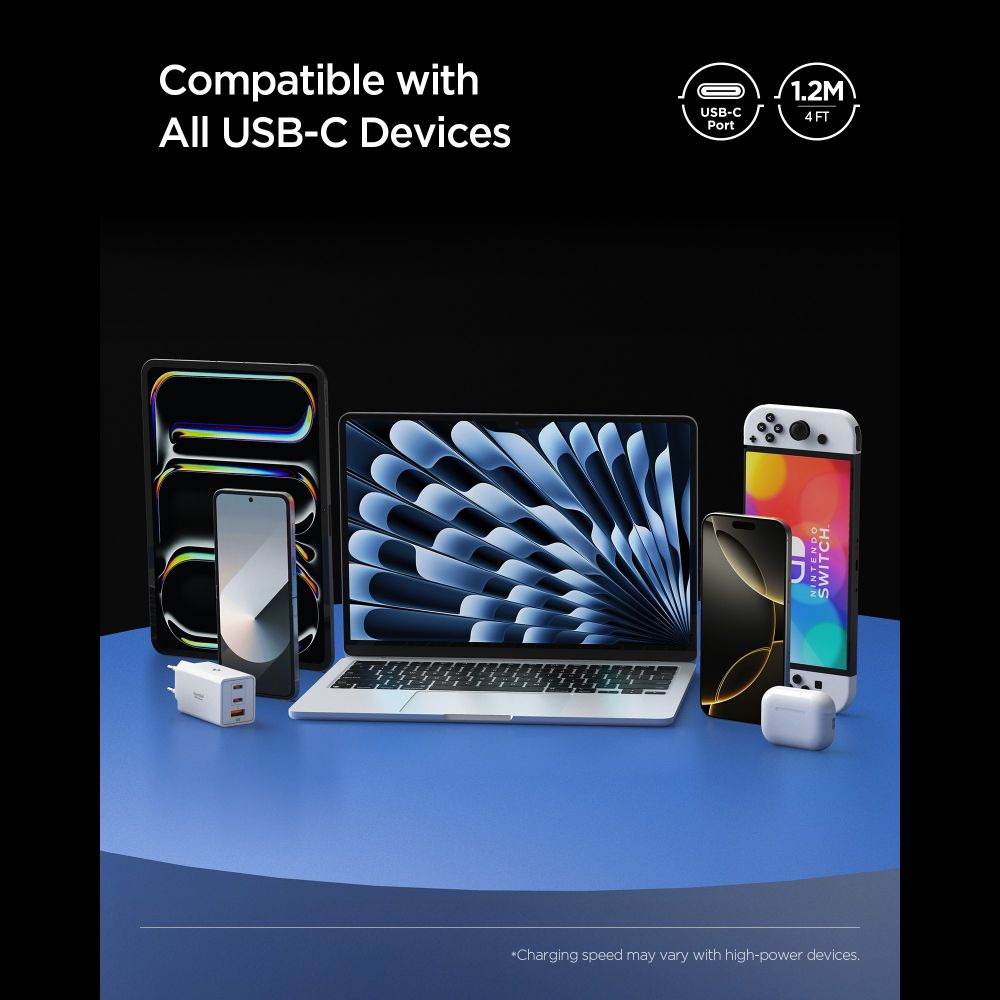 Spigen EB24012CC USB-C-kabel 240W 120cm - hvid