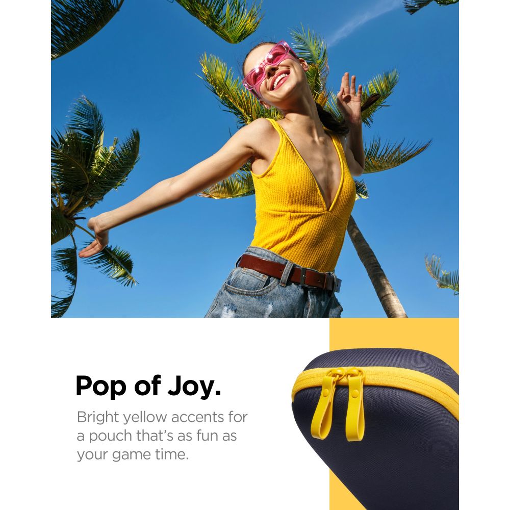Spigen Nano Pop Pro Pouch til Nintendo Switch 2 - Navy Blue og Yellow