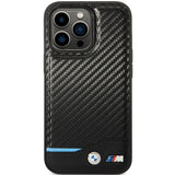 BMW læder Carbon Case til iPhone 13 Pro Max - sort