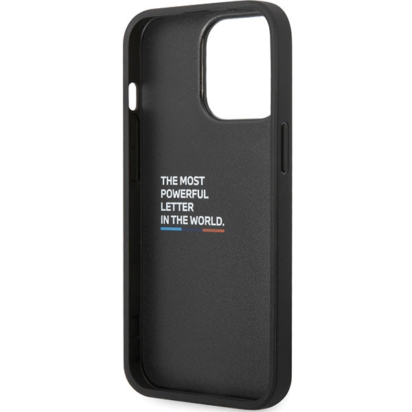 BMW læder Carbon Case til iPhone 13 Pro Max - sort
