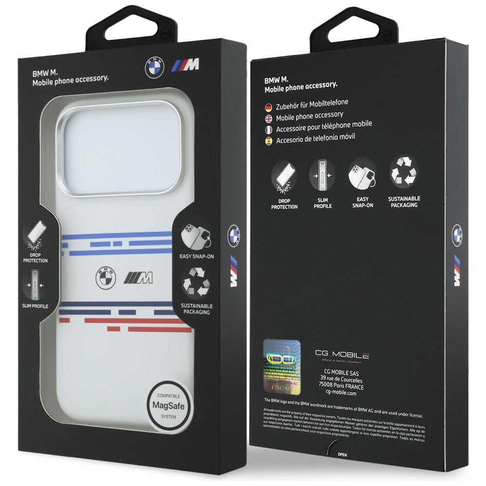 BMW M Silicon Horizontal Line MagSafe Case til iPhone 17 Pro - hvid
