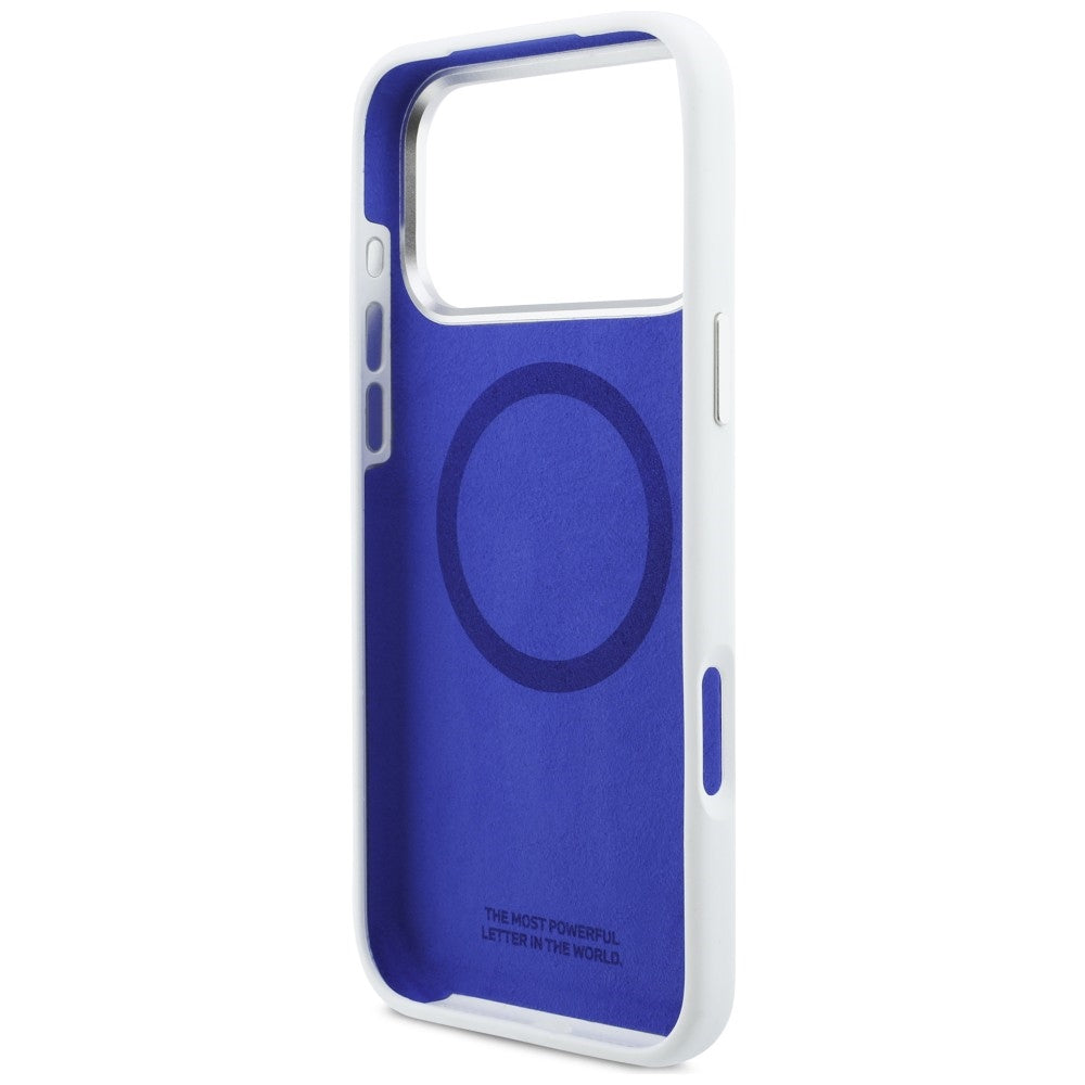 BMW M Silicon Horizontal Line MagSafe Case til iPhone 17 Pro Max - hvid