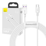 Baseus Superior-serien Kabel USB til USB-C, 66W, 2m (hvid)