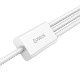 USB-kabel 3in1 Baseus Superior Series, USB til mikro USB / USB-C / Lightning, 3,5 A, 1,5 m (hvid)