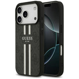 Guess 4G Printed Stripes MagSafe case til iPhone 17 Pro - sort