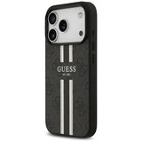 Guess 4G Printed Stripes MagSafe case til iPhone 17 Pro - sort