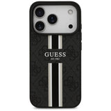 Guess 4G Printed Stripes MagSafe case til iPhone 17 Pro - sort
