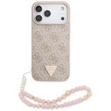 Guess 4G Strap Triangle Logo MagSafe Case til iPhone 17 Pro Max - Pink