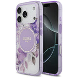Guess IML Flower & Tonal Circle MagSafe-kasse til iPhone 17 Pro - lilla