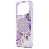 Guess IML Flower & Tonal Circle MagSafe-kasse til iPhone 17 Pro - lilla