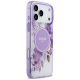 Guess IML Flower & Tonal Circle MagSafe-hylster til iPhone 17 Pro Max - lilla