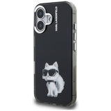 Karl Lagerfeld IML Aquarelle Choupette & Logo iPhone 16 Case - sort