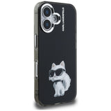 Karl Lagerfeld IML Aquarelle Choupette & Logo iPhone 16 Case - sort