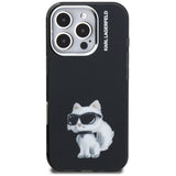 Karl Lagerfeld IML Aquarelle Choupette & Logo iPhone 16 Pro Case - sort