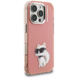 Karl Lagerfeld IML Aquarelle Choupette & Logo Case til iPhone 16 Pro Max - Pink