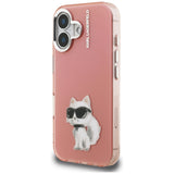 Karl Lagerfeld IML Aquarelle Choupette & Logo iPhone 16 Case - Pink