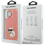 Karl Lagerfeld IML Aquarelle Choupette & Logo iPhone 16 Case - Pink