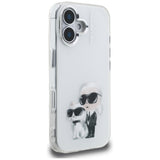 Karl Lagerfeld IML Aquarelle Karl & Choupette & Logo iPhone 16 Case - Hvid