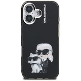 Karl Lagerfeld IML Aquarelle Karl & Choupette & Logo iPhone 16 Case - sort
