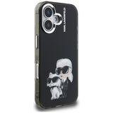 Karl Lagerfeld IML Aquarelle Karl & Choupette & Logo iPhone 16 Case - sort