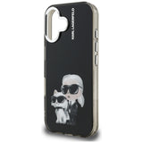 Karl Lagerfeld IML Aquarelle Karl & Choupette & Logo iPhone 16 Case - sort