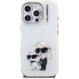 Karl Lagerfeld IML Aquarelle Karl & Choupette & Logo iPhone 16 Pro Case - Hvid
