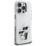 Karl Lagerfeld IML Aquarelle Karl & Choupette & Logo Case til iPhone 16 Pro Max - Hvid