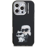 Karl Lagerfeld IML Aquarelle Karl & Choupette & Logo Case til iPhone 16 Pro Max - sort
