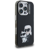 Karl Lagerfeld IML Aquarelle Karl & Choupette & Logo Case til iPhone 16 Pro Max - sort
