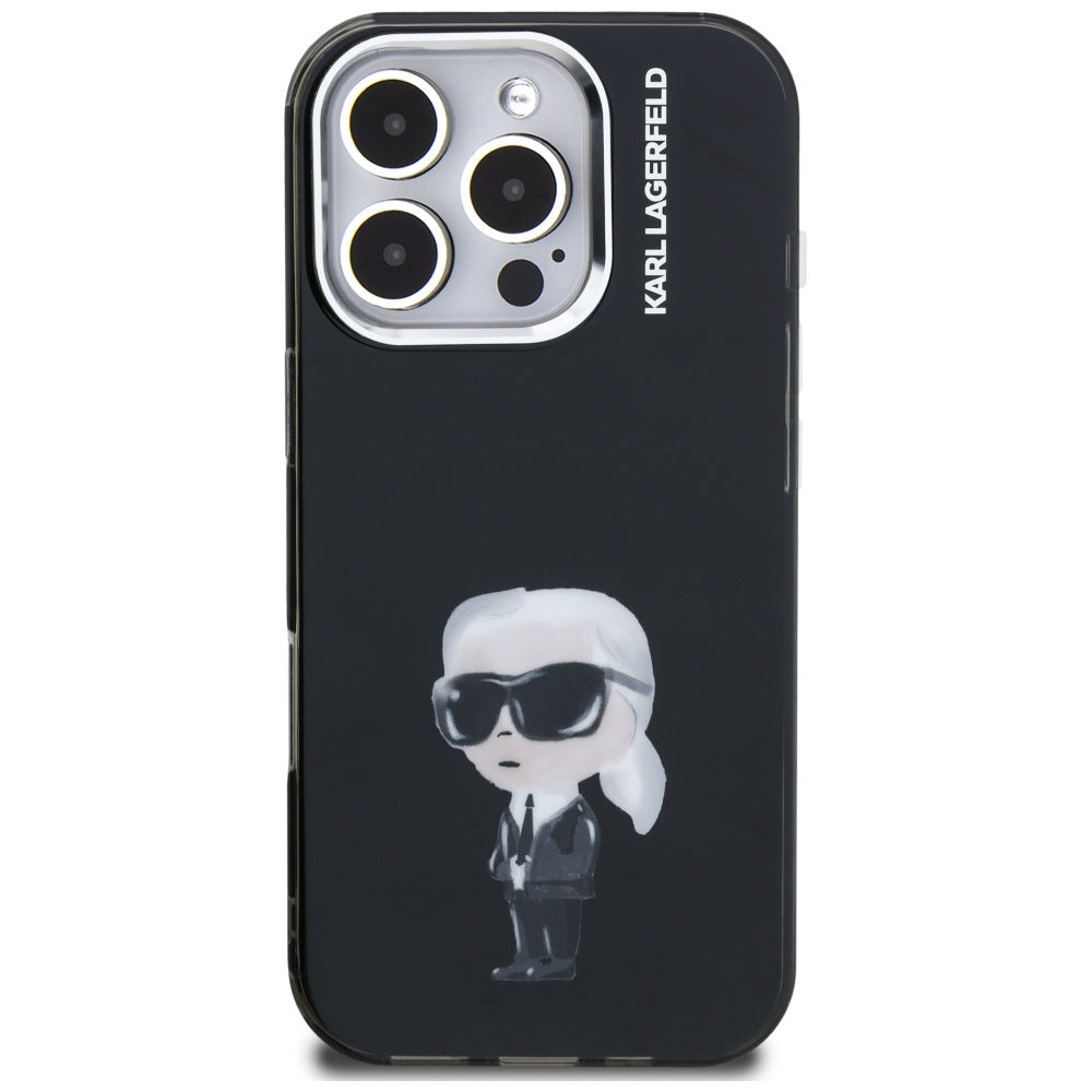 Karl Lagerfeld IML Aquarelle Karl & Logo MagSafe Case til iPhone 16 Pro Max - sort