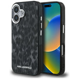 Karl Lagerfeld IML Leopard Pattern MagSafe Case til iPhone 16 - sort