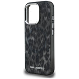 Karl Lagerfeld IML Leopard Pattern MagSafe Case til iPhone 16 Pro Max - sort