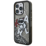 Karl Lagerfeld Liquid Glitter Choupette Logo Case til iPhone 16 Pro - sort