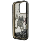 Karl Lagerfeld Liquid Glitter Choupette Logo Case til iPhone 16 Pro Max - sort