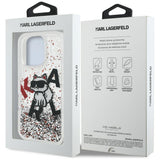 Karl Lagerfeld Liquid Glitter Choupette Logo Case til iPhone 16 Pro Max - Klar