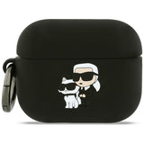 Karl Lagerfeld Silikon Karl & Chaupette Head 3D Case til AirPods Pro 3 - sort
