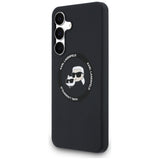 Karl Lagerfeld Silicone Karl & Choupette Heads MagSafe Case til Samsung Galaxy S25 FE - sort