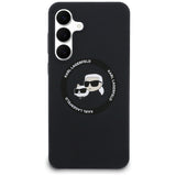 Karl Lagerfeld Silicone Karl & Choupette Heads MagSafe Case til Samsung Galaxy S25 FE - sort