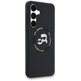Karl Lagerfeld Silicone Karl & Choupette Heads MagSafe Case til Samsung Galaxy S25 FE - sort