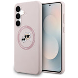 Karl Lagerfeld Silicone Karl & Choupette Heads MagSafe Case til Samsung Galaxy S25 FE - Pink