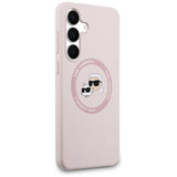 Karl Lagerfeld Silicone Karl & Choupette Heads MagSafe Case til Samsung Galaxy S25 FE - Pink