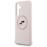 Karl Lagerfeld Silicone Karl & Choupette Heads MagSafe Case til Samsung Galaxy S25 FE - Pink
