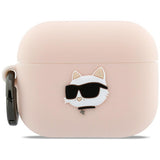 Karl Lagerfeld Silicone Chaupette Head 3D Case til AirPods Pro 3 - Pink