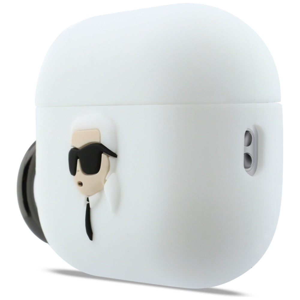 Karl Lagerfeld Silikon Karl Head 3D Case til AirPods Pro 3 - Hvid