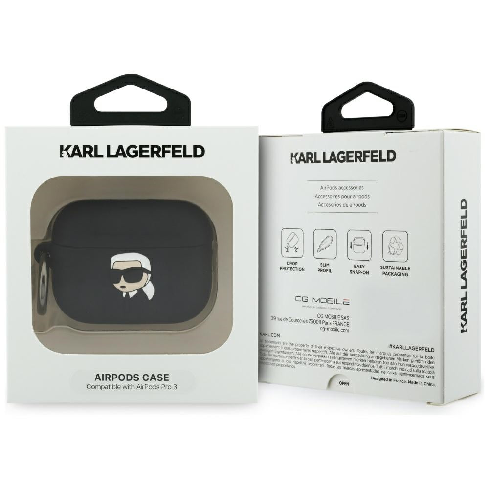 Karl Lagerfeld Silikon Karl Head 3D Case til AirPods Pro 3 - sort