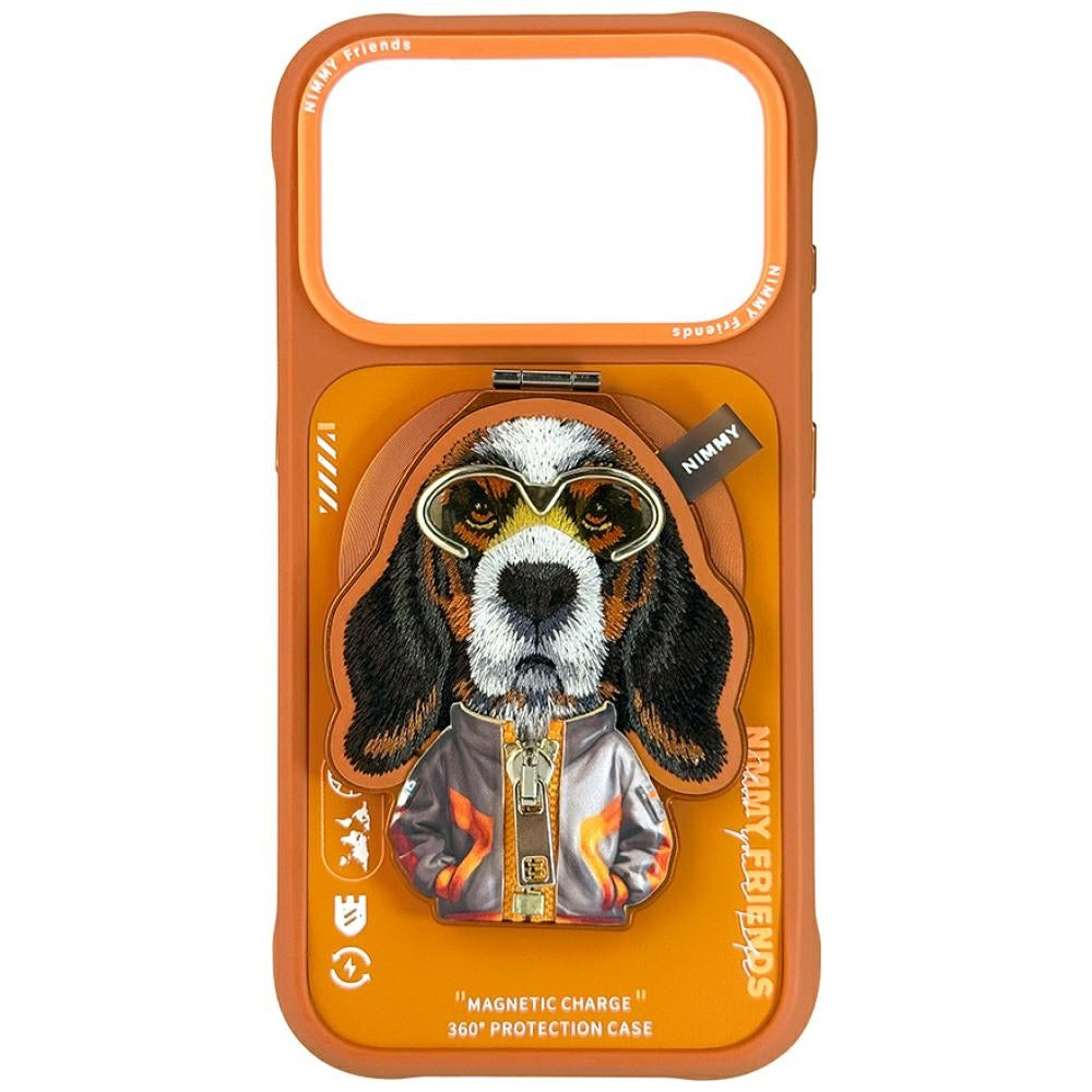 Nimmy Cool&Cute 2.0 Dog Case til iPhone 17 Pro med Magnetisk Hanger - Orange