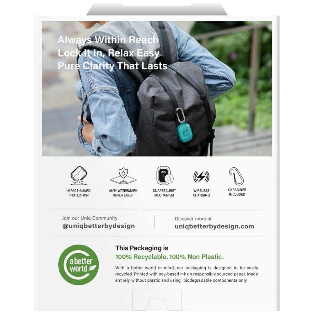 Uniq Glase Pro Case til AirPods Pro 3 Lock Case - Gennemsigtig Pink