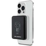 Karl Lagerfeld Ikonik MagSafe 5W 3000mAh Induktiv Power Bank - sort