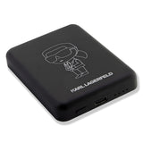 Karl Lagerfeld Ikonik MagSafe 5W 3000mAh Induktiv Power Bank - sort