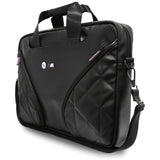 BMW Carbon Pockets & Metal Logo 16" Laptop Bag - sort